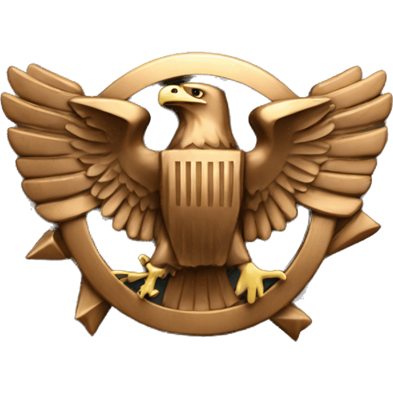 Bronze military badge with stars and an eagle emoji