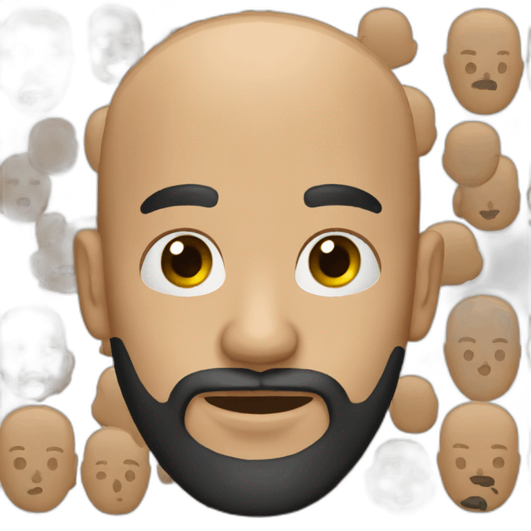 bald man with tattoos and a brown beard emoji