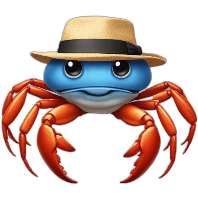 Crab wearing a hat emoji