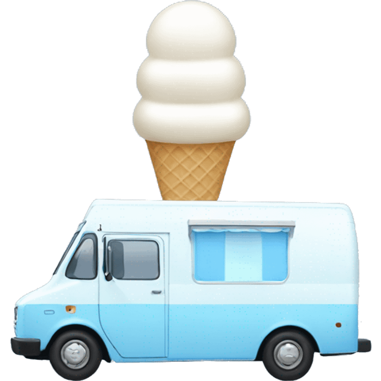 minimalistic pearl blue ice-cream van emoji