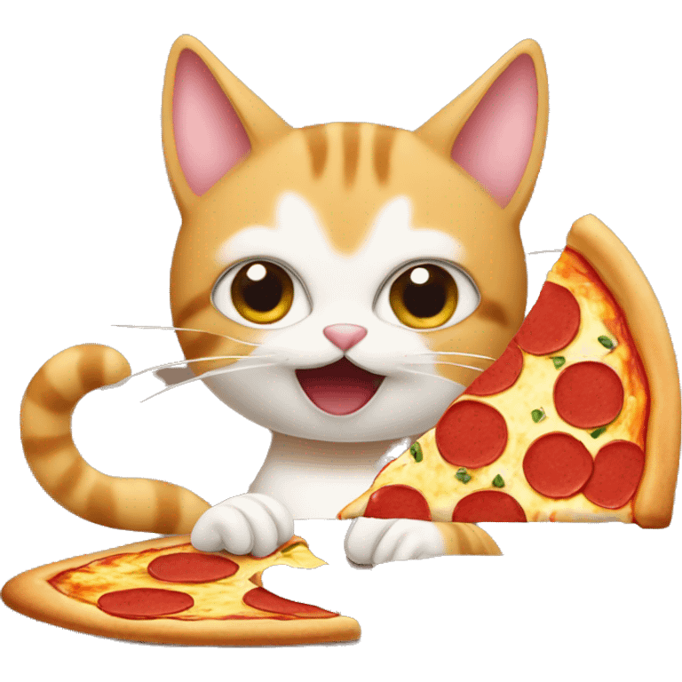 Cat eating pizza  emoji