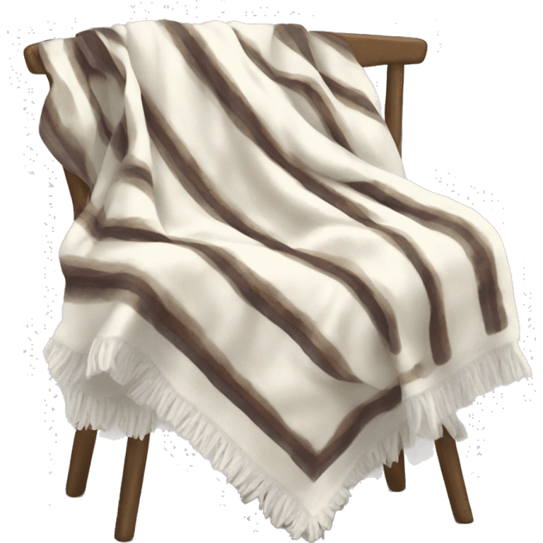 Cozy white with stripes blanket emoji