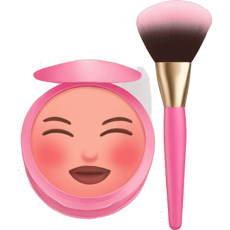 blush and brush emoji