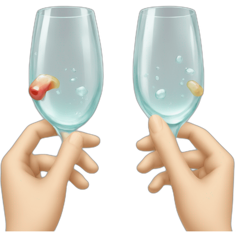 Glass clicking by boy and girl emoji