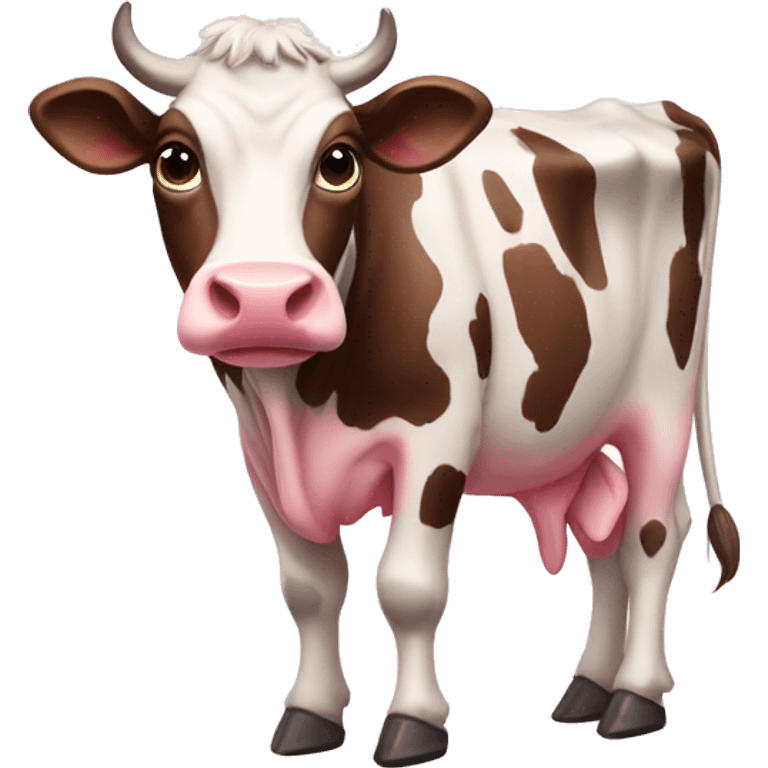 Cow with pink spots, full body shot emoji