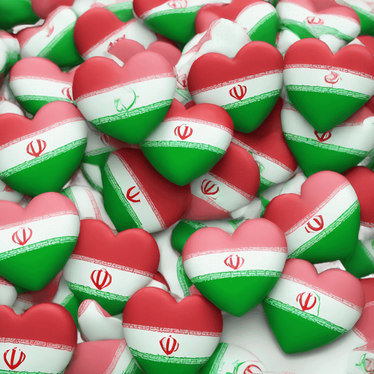 heart with Iranian flag pattern emoji