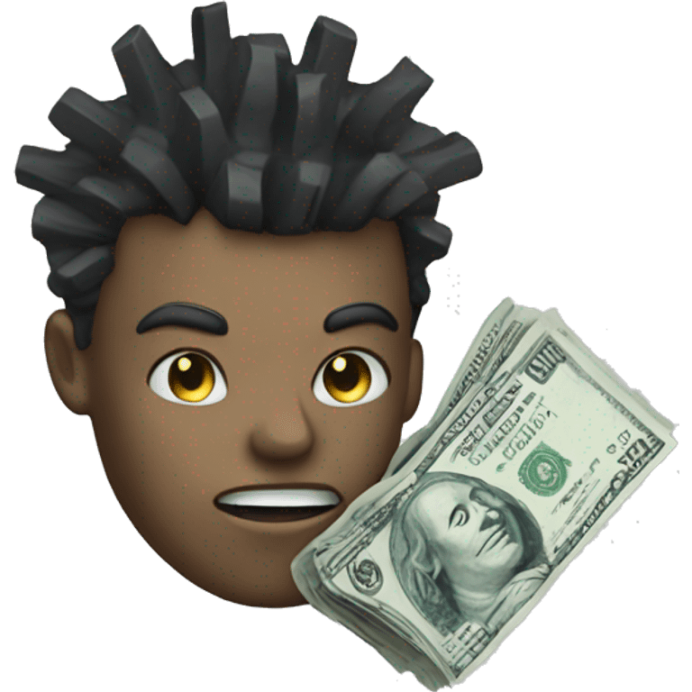 cyber punk holding a dollar emoji