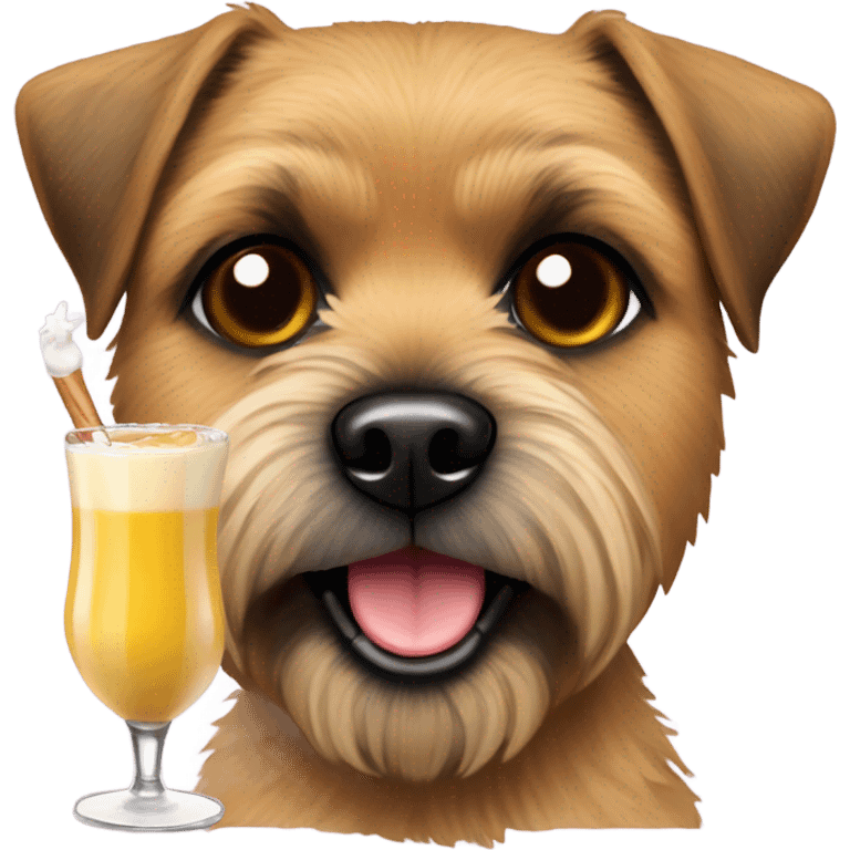 border terrier with egg nog emoji