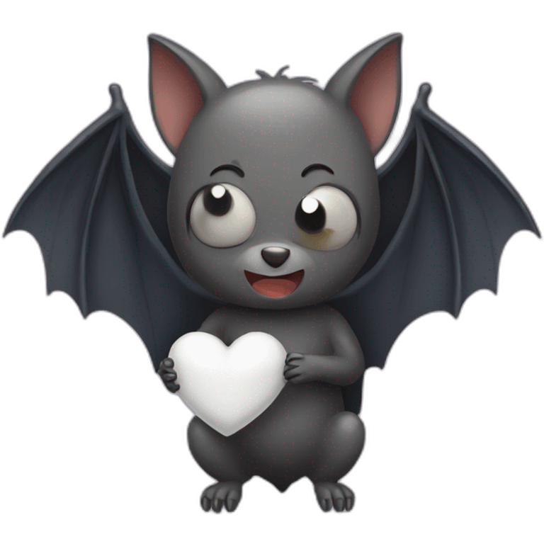 bat holding white heart emoji