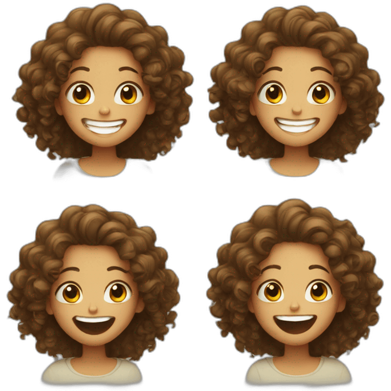 Girl with curly hair laughing  emoji