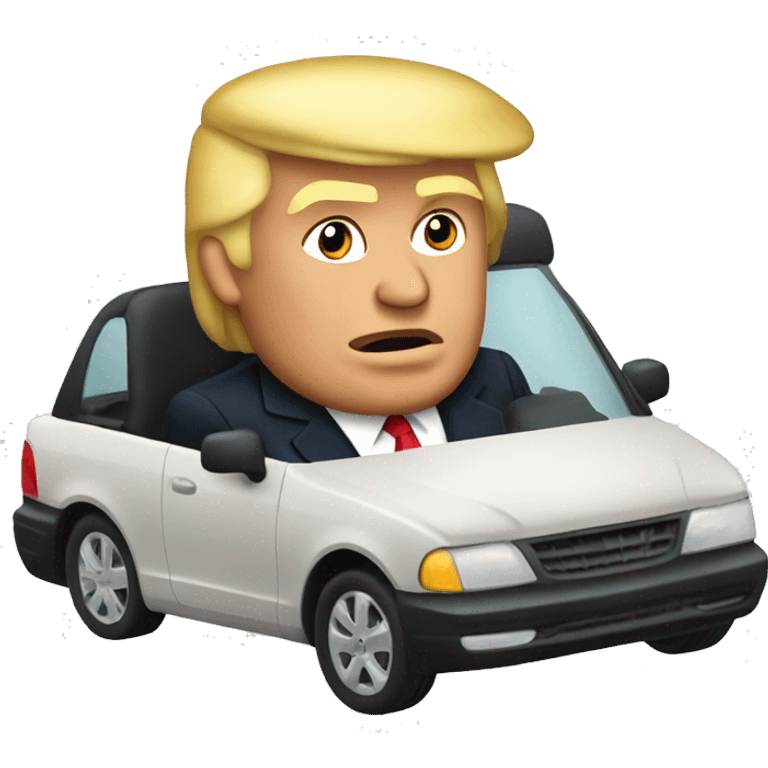 donald trump in a car emoji