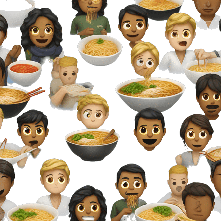 people eating ramen emoji