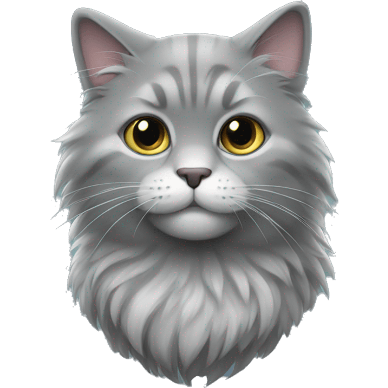 Fluffy gray cat emoji