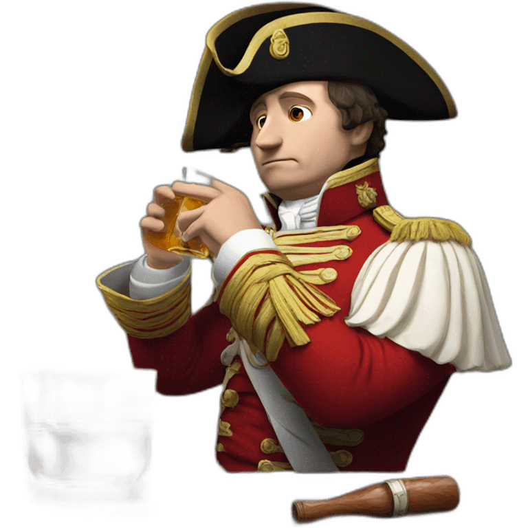 Napoleon drinking whiskey emoji