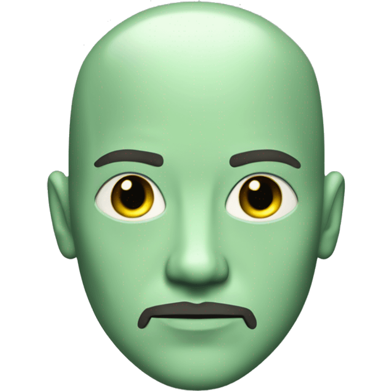 Pastel green bald male with goatee cyborg with circuitry emoji