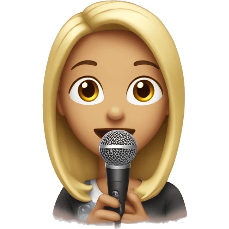 girl singing with a mike emoji