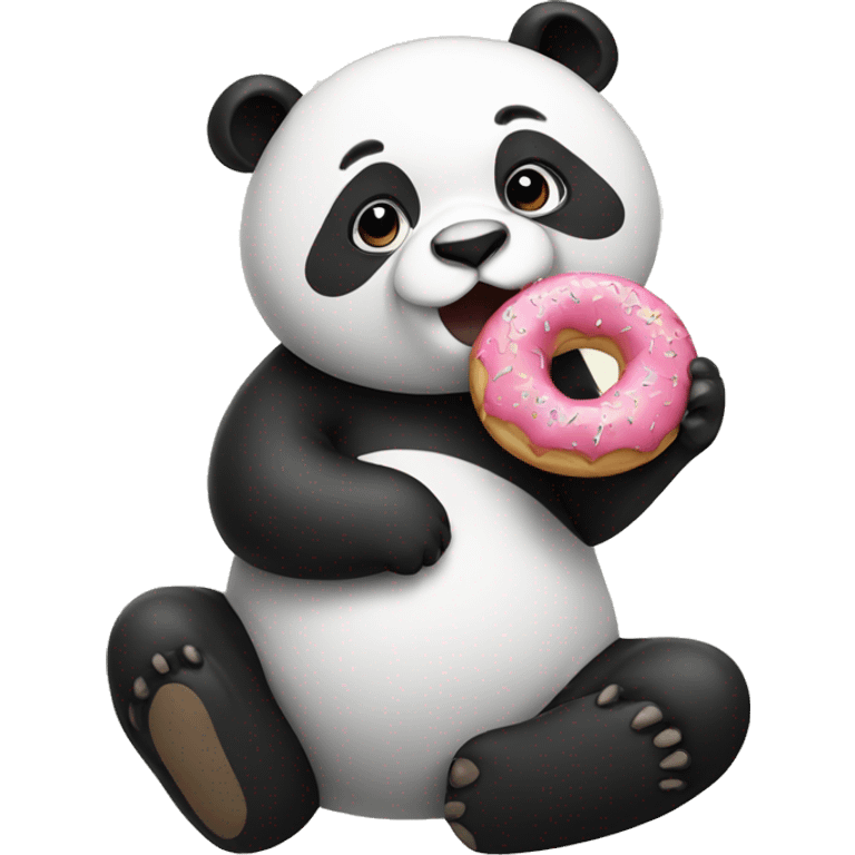 Panda with a donut shaped head  emoji