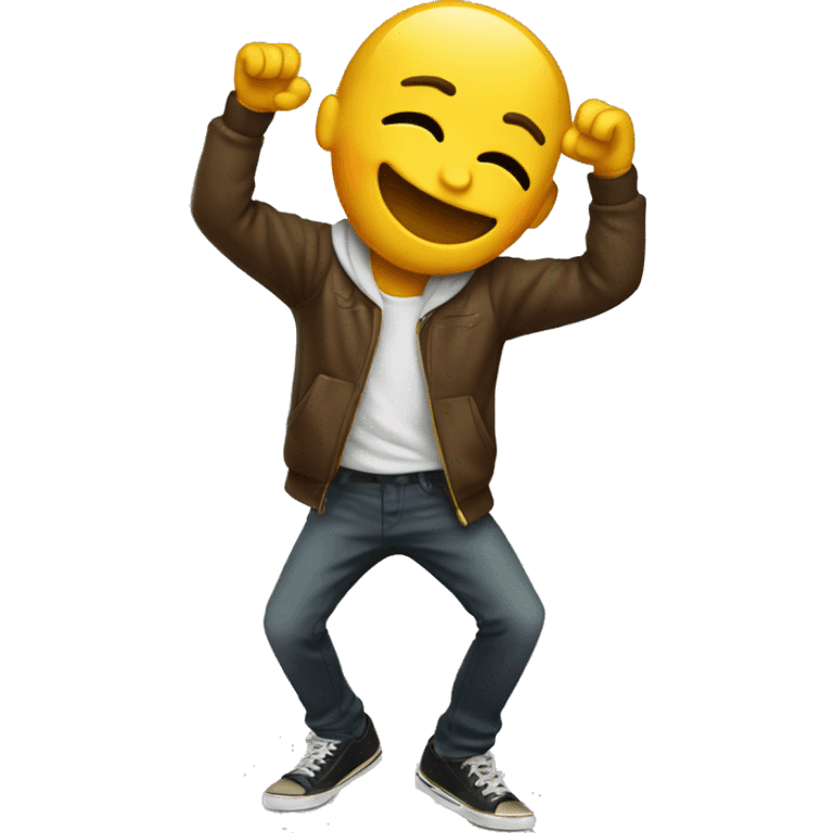 A character doing dab emoji