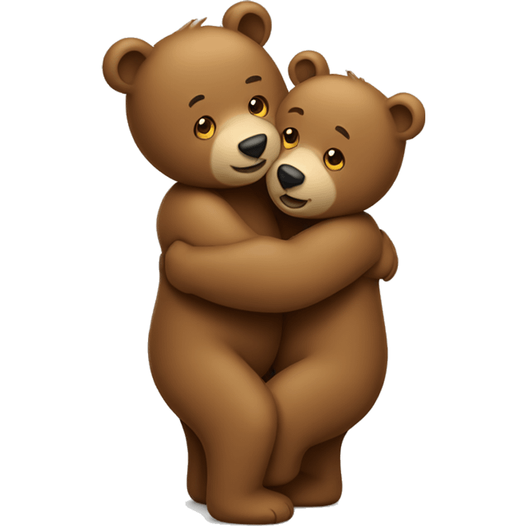 Two bears hugging  emoji