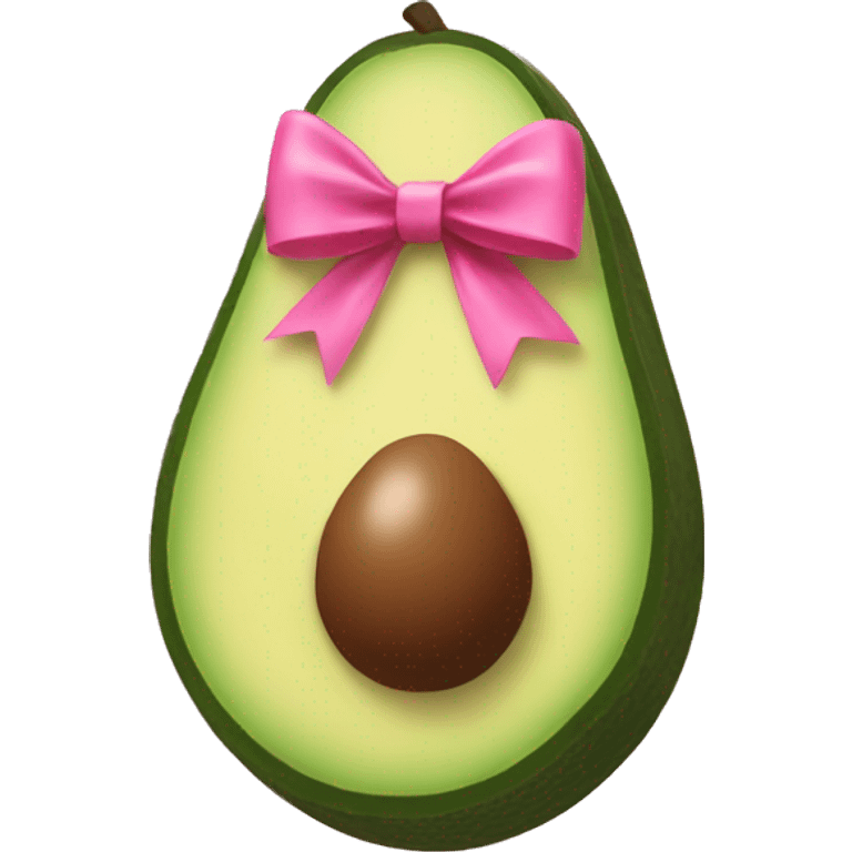 avocado with pink bow on top emoji