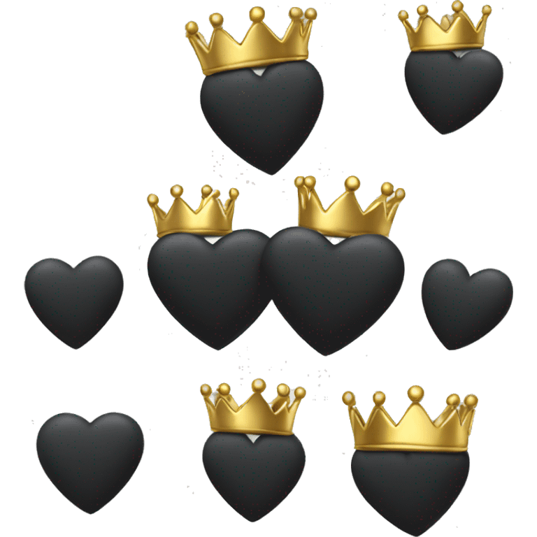 black heart with gold crown on corner  emoji