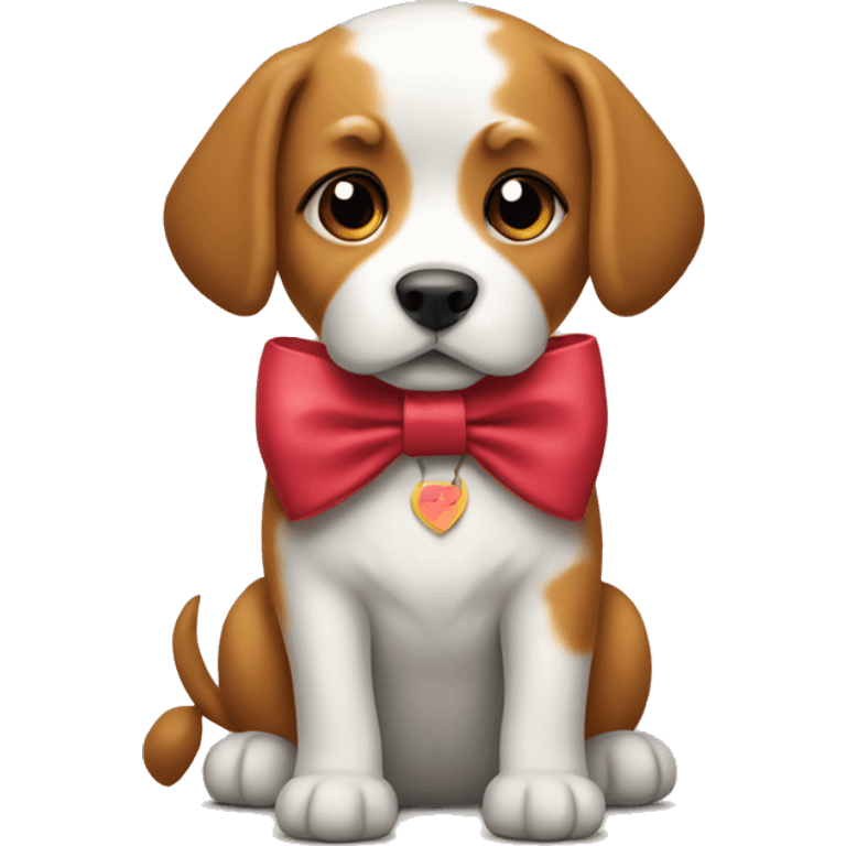 A  dog using a bow emoji