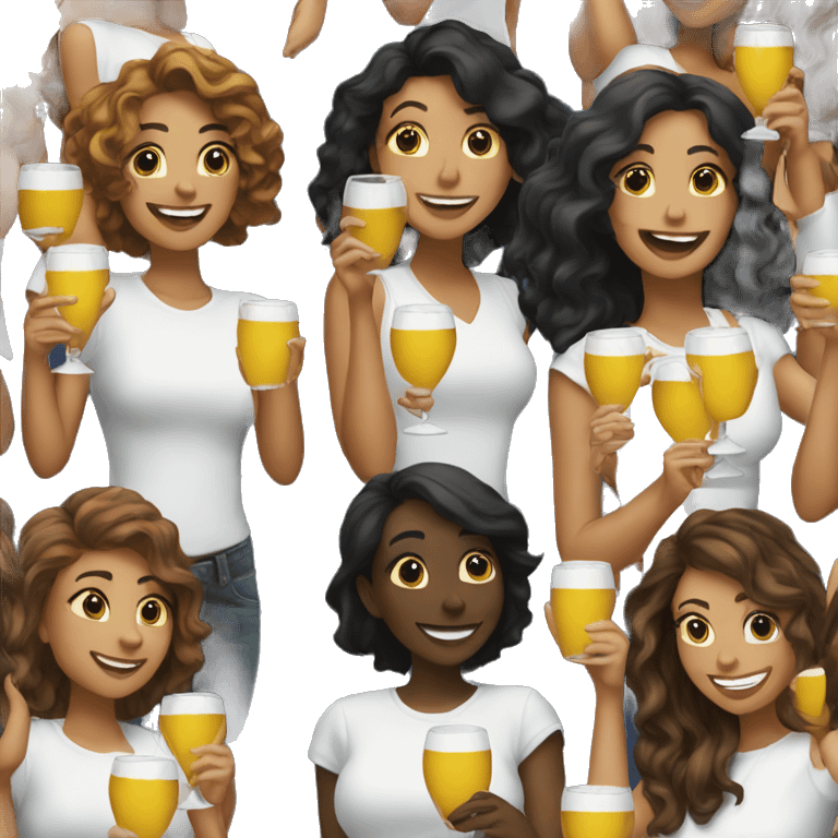 Girlfriends doing cheers  emoji