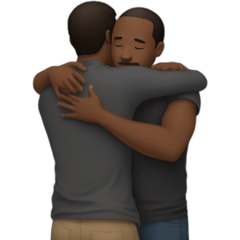 Black men hugging emoji