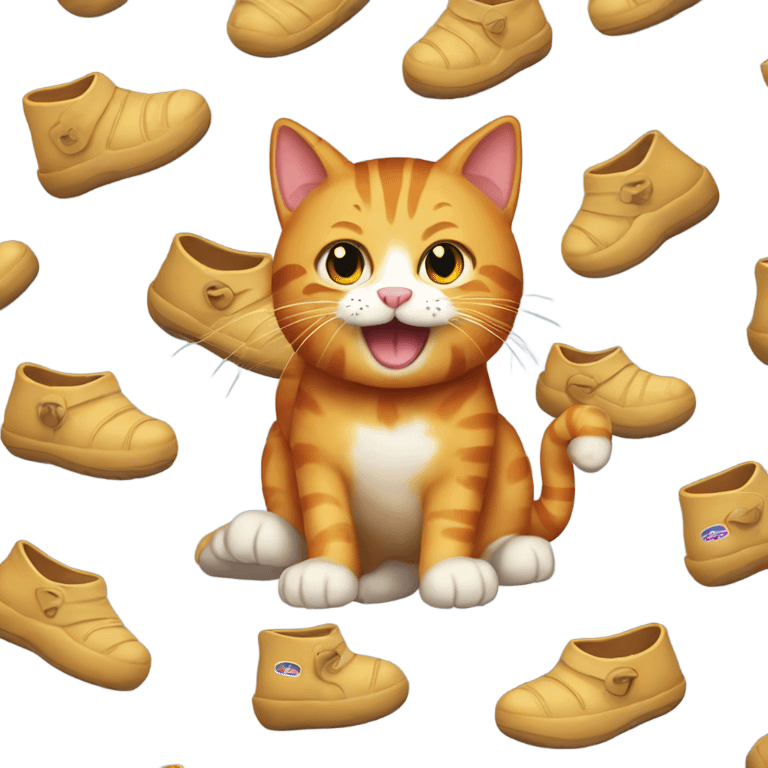 Ginger cat wearing crocs emoji