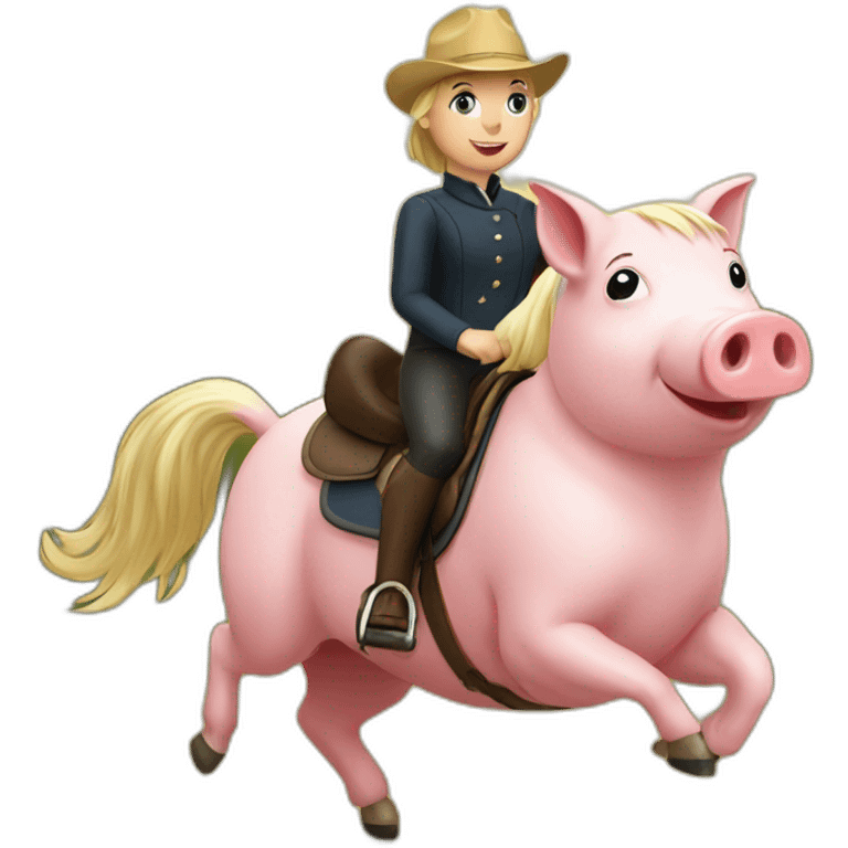 Horse riding pig emoji