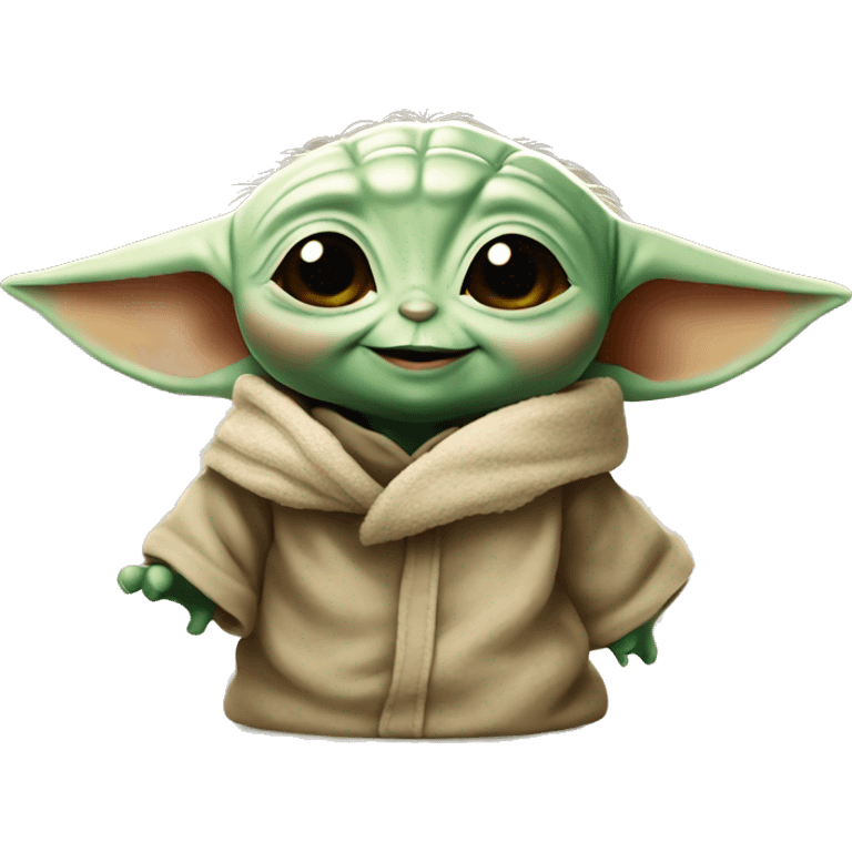 Baby yoda smiling  emoji