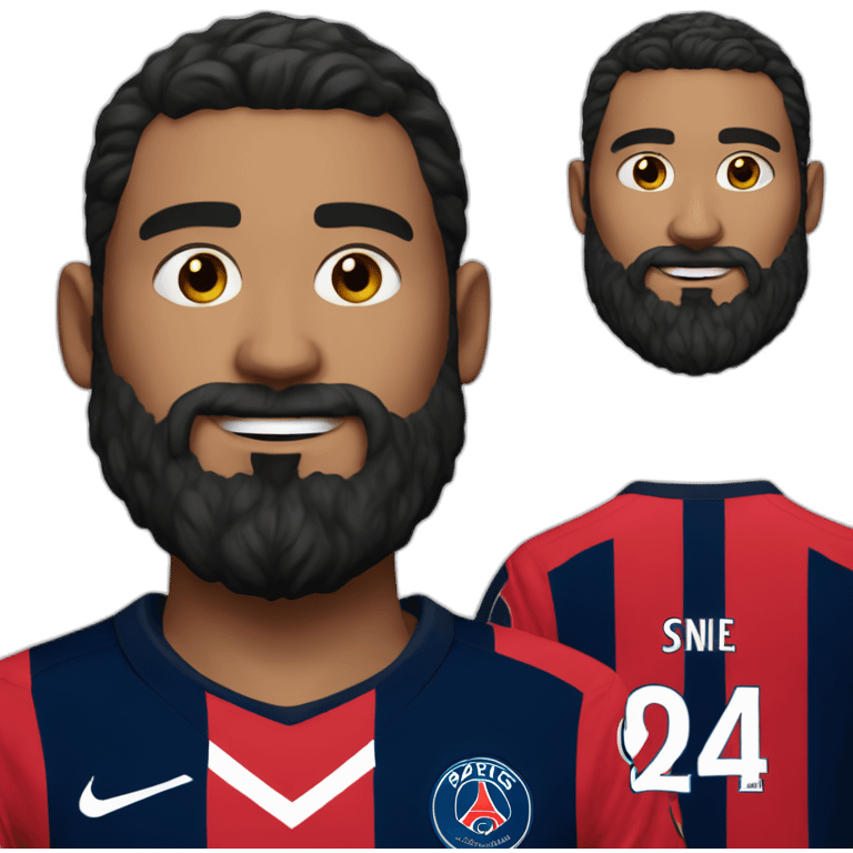 Beard guy with 1998 PSG jersey emoji