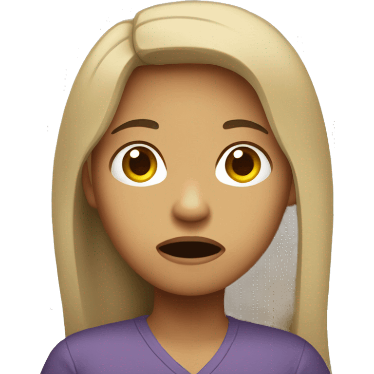 Confused Filipino woman long hair emoji