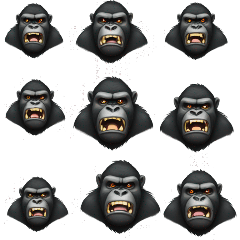 gorilla angry with cartoon style emoji