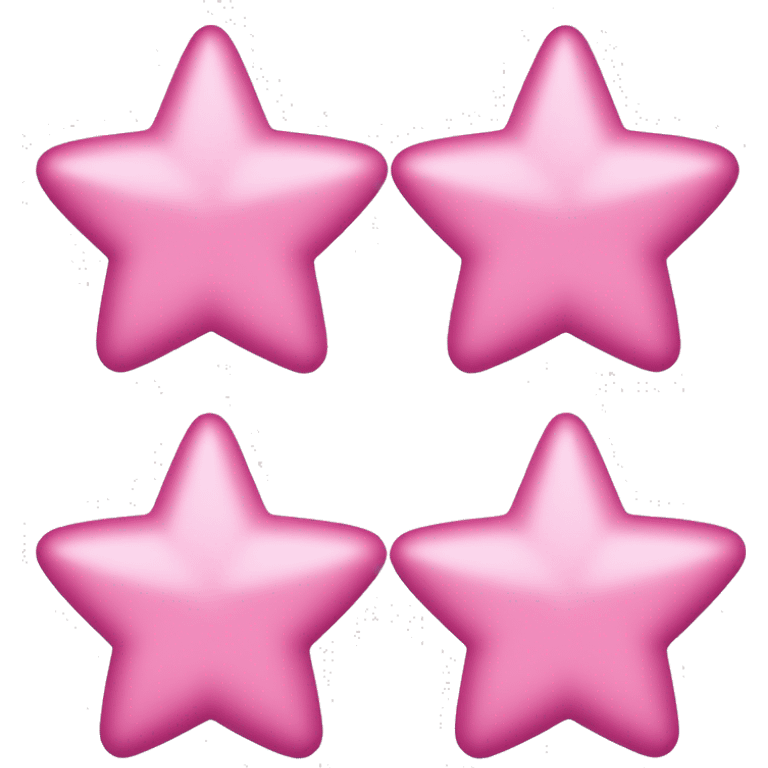 Three small pink , 4-pointed stars grouped together. The stars have a slightly elongated shape, giving them a twinkling effect. They vary in size, with the largest star in the center and two smaller stars on either side.  emoji