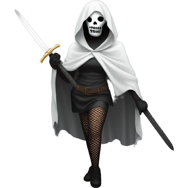 ghostface in fishnet tights full body holding a sword  emoji