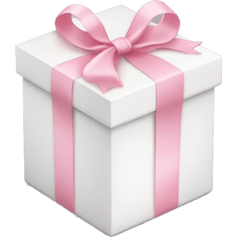 white gift box with baby pink ribbon emoji