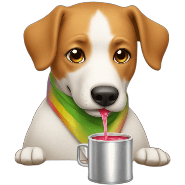 gay dog drinking mate emoji