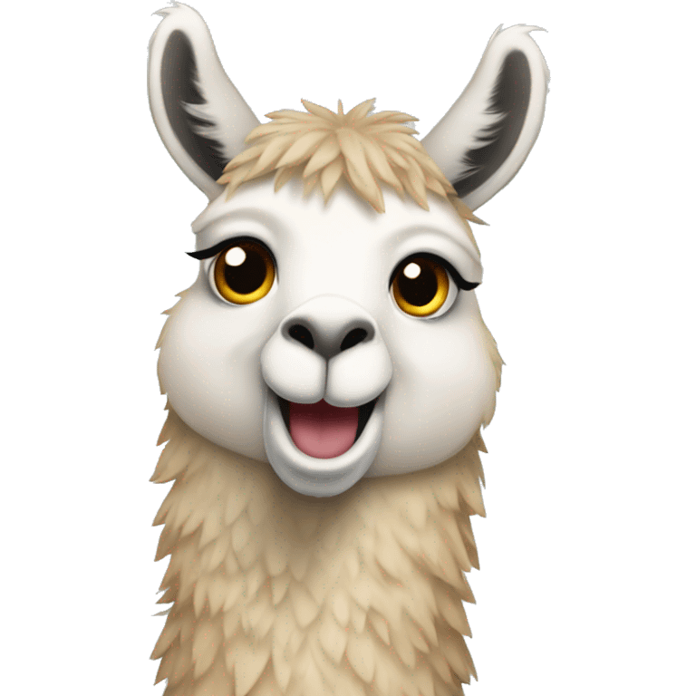 llama giving a hug with her hands emoji