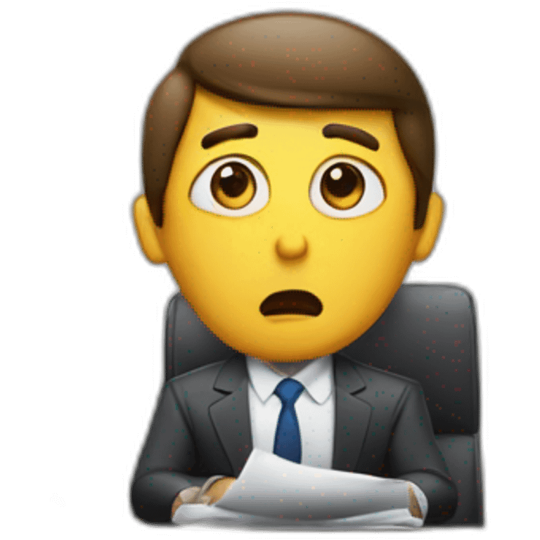 job interview desk man perplexed emoji