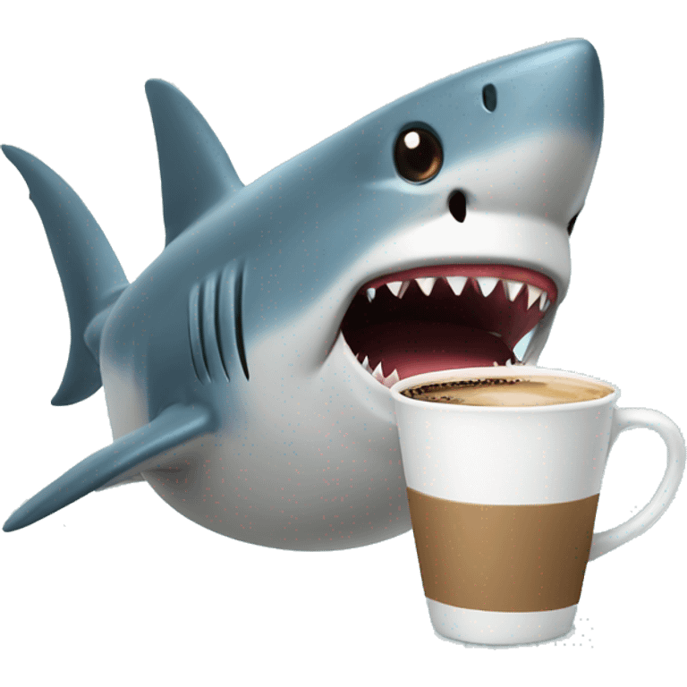 Shark drinking coffee  emoji