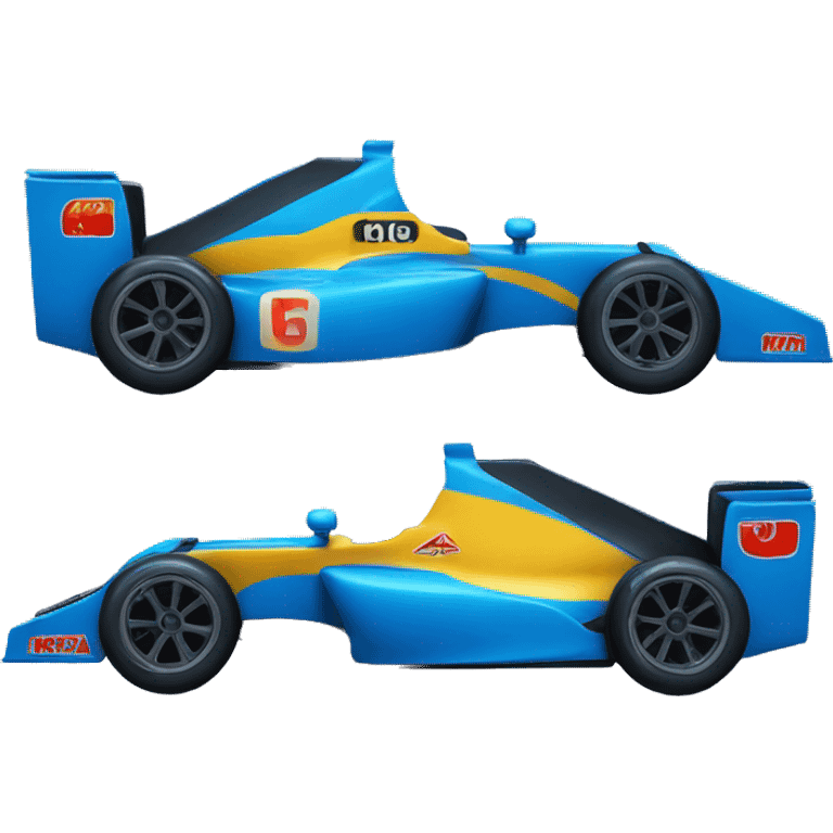 Blue race car with black wheels emoji