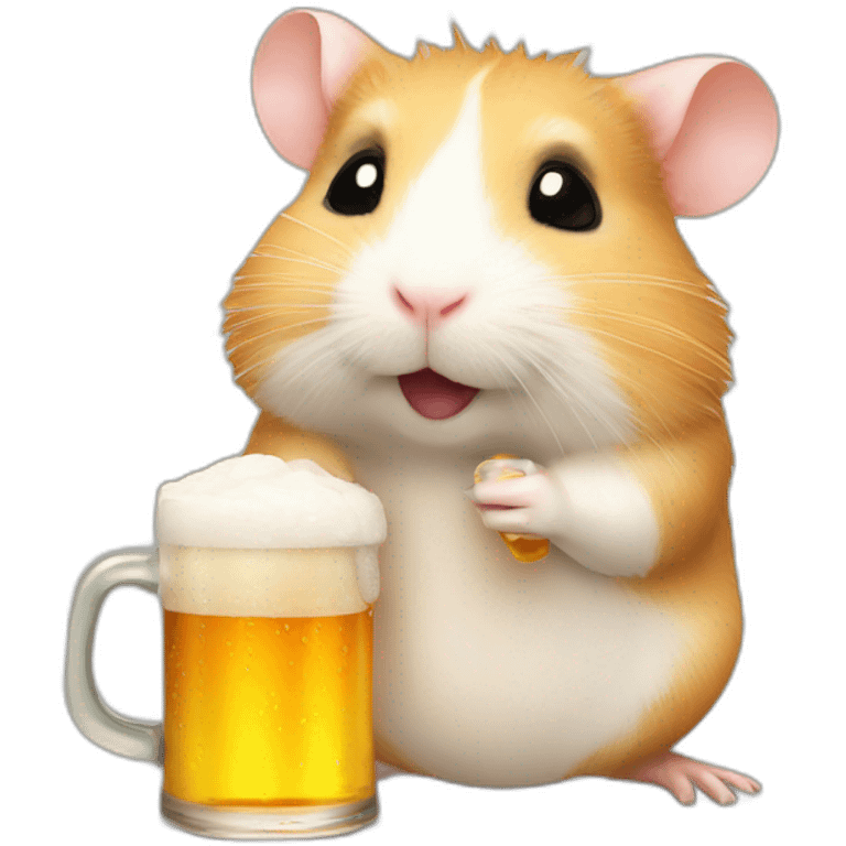 hamster drinks beer emoji