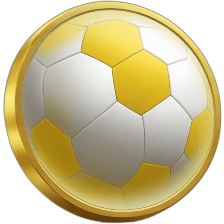 yellow coin with football on it emoji