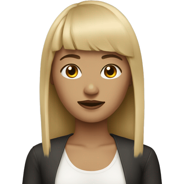 woman darkblonde with fringe emoji