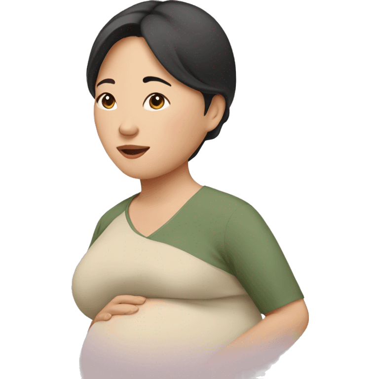 asian pregnant emoji