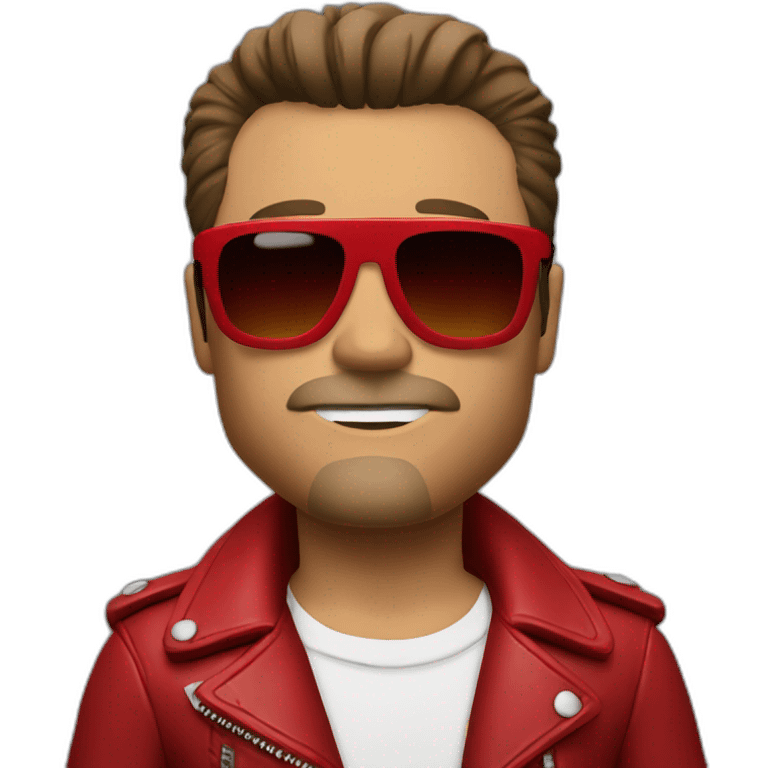 tyler durden with red leather jacket and red sunglasses emoji