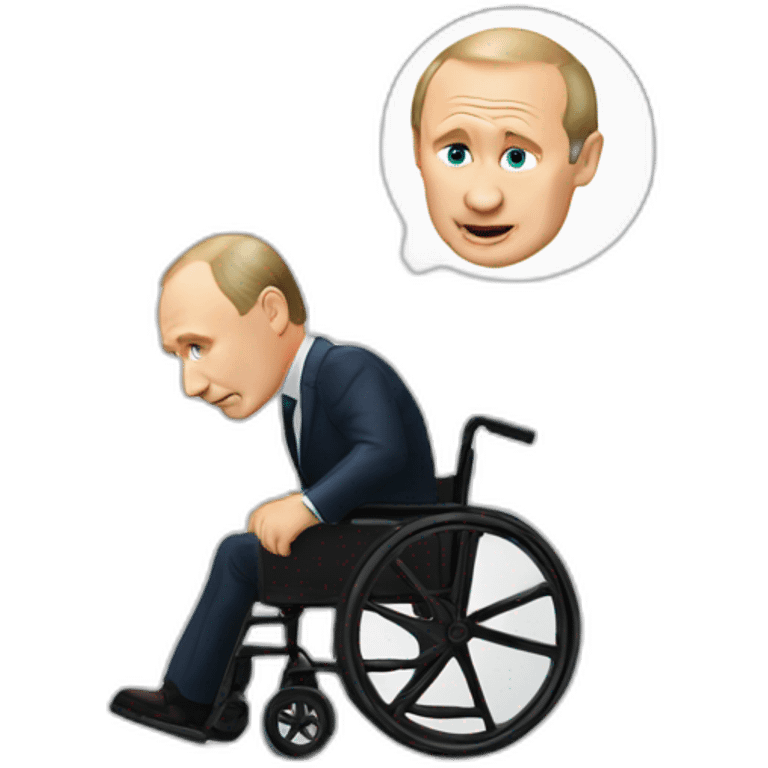 putin broken wheelchair on steps emoji