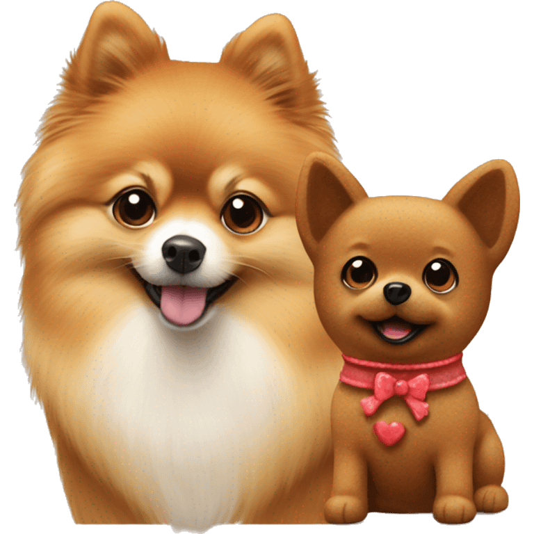 Pomeranian with gingerbreadman emoji