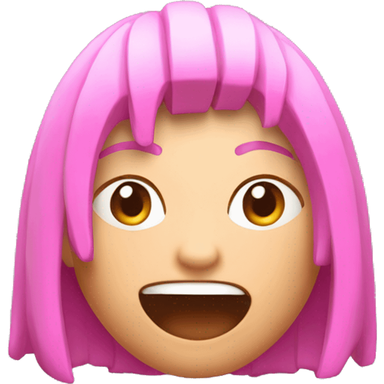 Palabra WoW en 3d coloe rosa emoji